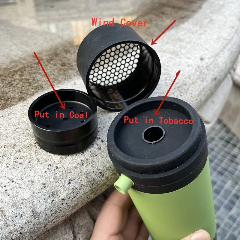 Acrylic&Silicone Hookah Bottle Portable Shisha for Home Car Picnic Beach Travel Chicha Narguile Smoking Accessories