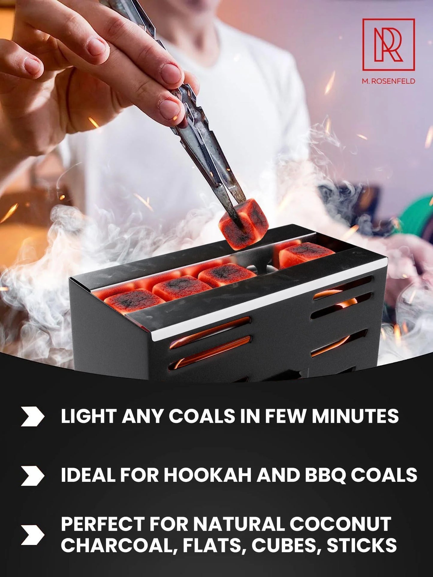 Hookah Coal Burner 800W Premium Coal Toaster Multipurpose Electric Stove for Burner for Shisha Free Tongs Charcoal for Hookah Cubes