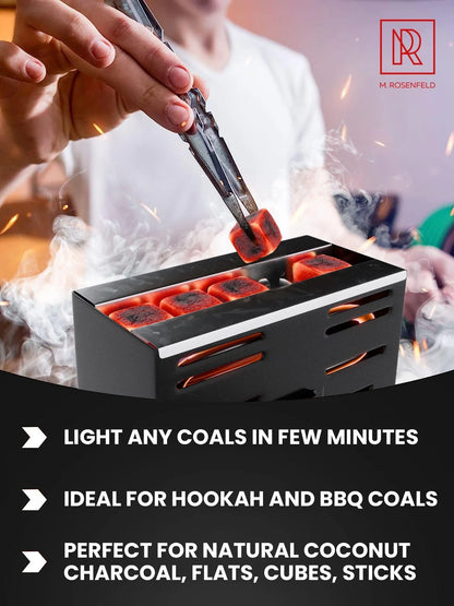 Hookah Coal Burner 800W Premium Coal Toaster Multipurpose Electric Stove for Burner for Shisha Free Tongs Charcoal for Hookah Cubes